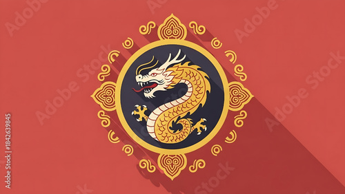 Elegant Dragon Emblem Symbolizing the Auspicious Year Ahead