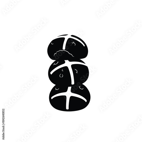 Stack of hot cross buns silhouette