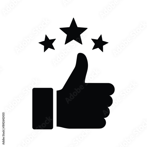 Thumbs up with three stars icon