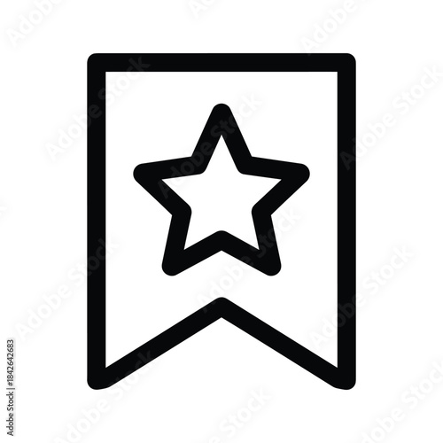 Favorite icon with star inside bookmark
