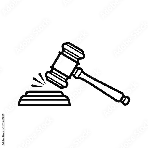 Judge gavel hitting sound block
