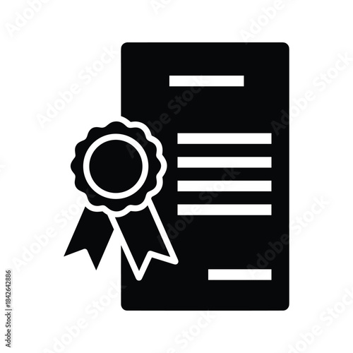 Certificate icon with ribbon