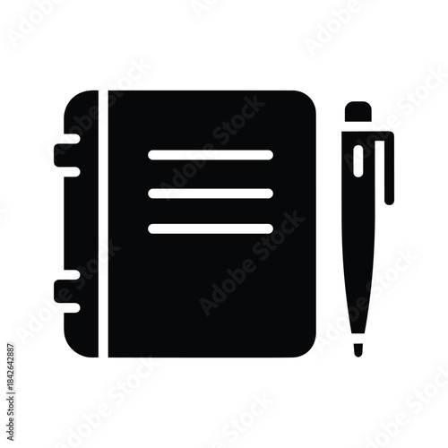 Notepad and pen icon for writing and note taking