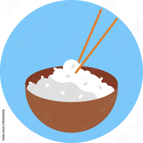 A bowl of steamed rice, representing a staple of Vietnamese cuisine.