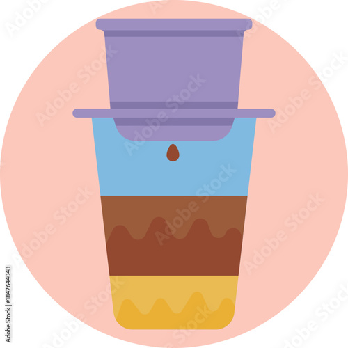 Traditional Vietnamese drip coffee maker for brewing strong, flavorful coffee.