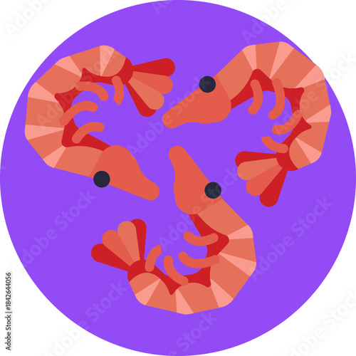 A stylized shrimp representing Vietnam’s seafood cuisine.