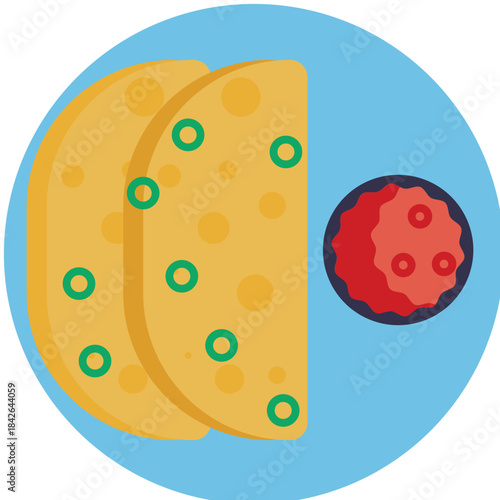 Vietnamese savory pancake filled with shrimp, pork, and bean sprouts.