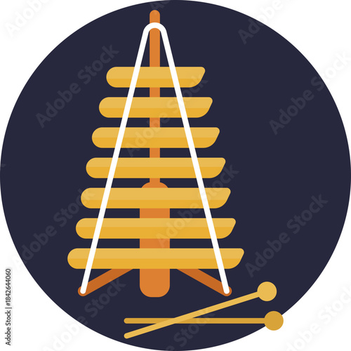 A traditional Vietnamese wooden xylophone with graduated bars arranged in a curved layout.