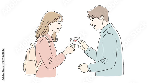 Love Letter Exchange: A tender moment captured as a couple shares a heartfelt letter, their connection palpable against a simple backdrop.