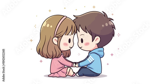 A couple holding hands illustration: A tender illustration depicts a loving couple, their hands clasped in a gesture of unity and affection. The scene radiates warmth.
