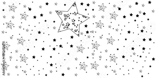 star pattern background, decorative star texture, black and white star design