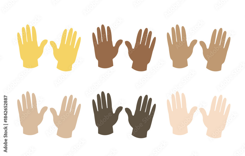 Obraz premium raising hands pair of hands raised in air happy joy celebration hand fingers emoji symbol sign icon vector illustration isolated flat