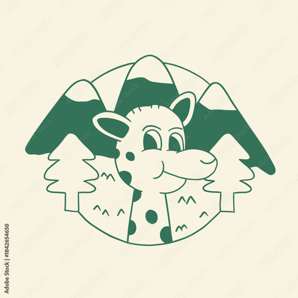 Obraz premium giraffe cartoon character children illustration