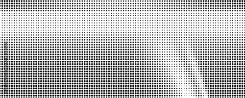 Grunge halftone gradient background. Faded grit noise texture. White and black sand wallpaper. Retro pixelated backdrop. Anime or manga style comic overlay. vector
