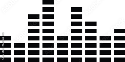 Black equalizer bars on with sound wave pattern