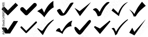 Collection of check mark tick symbol