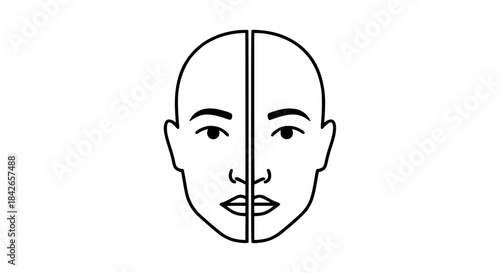 Face profile half black white icon