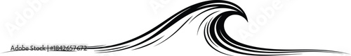 Elegant black wave design isolated on