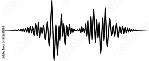 Black sound wave pattern isolated on graphic design element