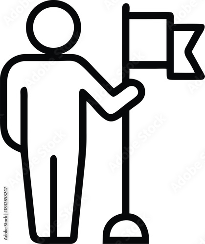 leadership skill person with flag