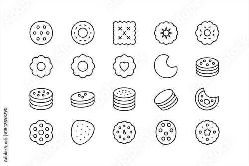 Minimal Biscuit and Cookie Graphics for Menu Layouts, Bakery UI, and Food Platforms