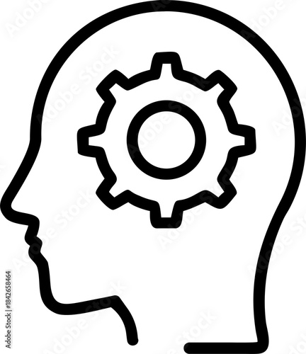 human head with gears