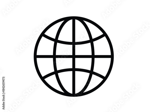 Simple Outline of a Global Globe Icon Representing Connectivity and Unity