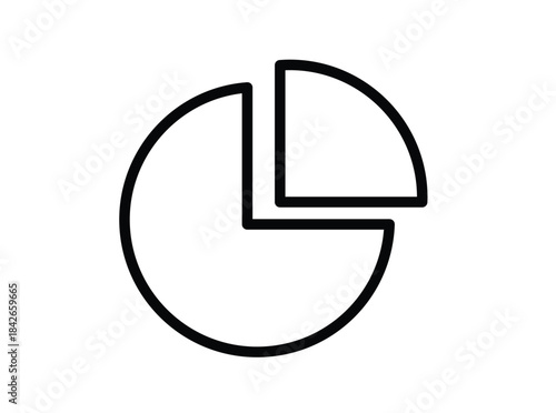 Simple Black and White Circle Diagram with Segmented Slice for Charts