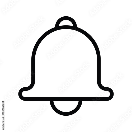 Simple Outline of a Classic Bell Icon for Notification or Alert Use