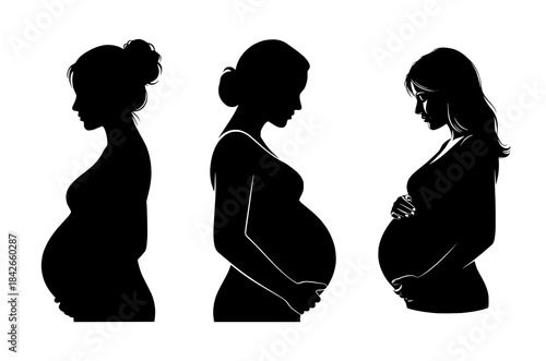Generational Pregnancy Silhouettes: A Maternal Journey