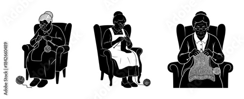 Three Grandmothers, Knitting with Quiet Joy