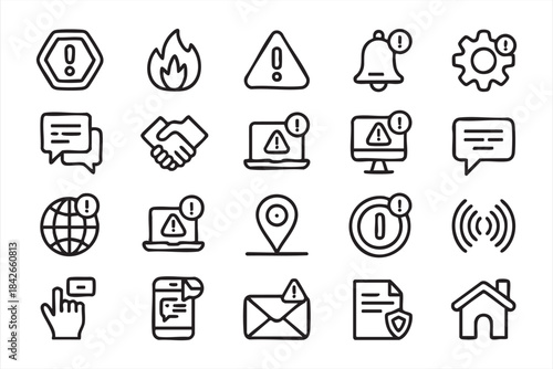 Minimal notification and risk symbols for workflow communication