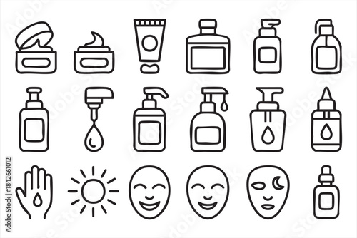 Cosmetic care containers for skincare routine communication