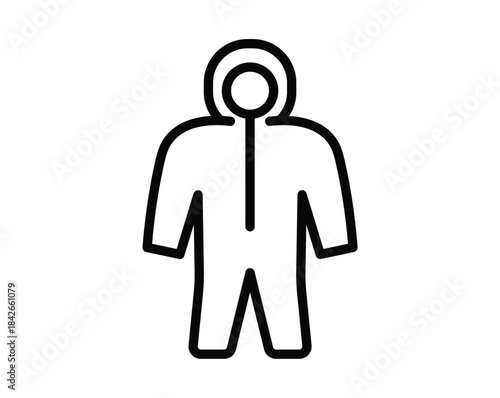 Simple and Clean Outline of a Protective Suit for Safety and Health Use
