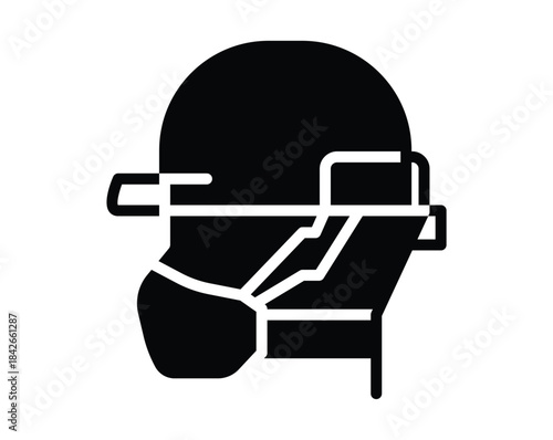 Abstract Illustration of a Futuristic Head with Virtual Reality Headset Design