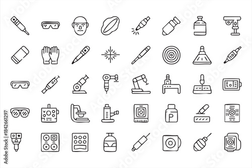 Precision cutting and fabrication symbols for workshop graphics
