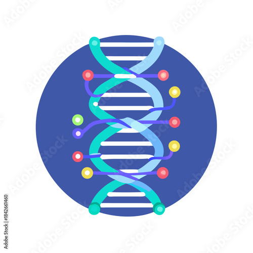 DNA Helix Digital Biotechnology Icon