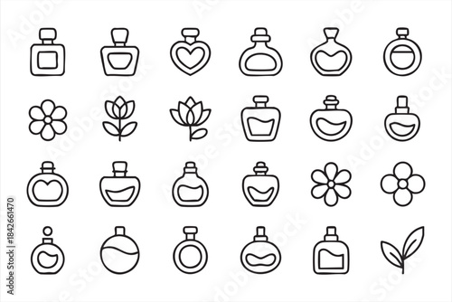 Fragrance and perfume symbols for beauty and scent branding