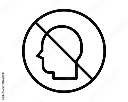 No Head Symbol Indicating Prohibition of Personal Appearance or Identity