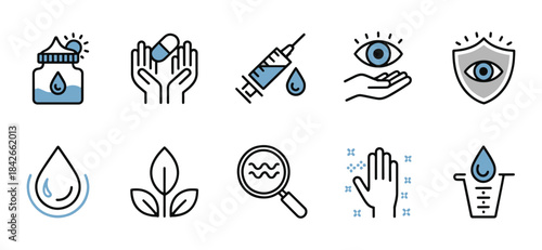 Set of Health and Medical Icons for Hygiene and Safety
