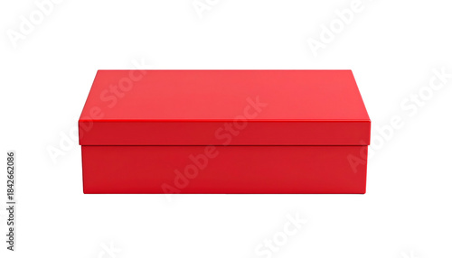 A simple, closed rectangular box in bright red against a black background