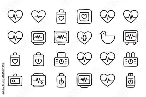 Clinical monitor and care symbols for health-focused design