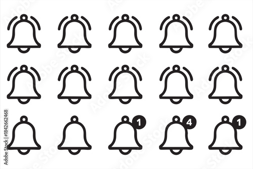 Minimal reminder bells with update badges for communication systems