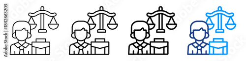 Business Ethics Icon Different Style Outline Collection Set.