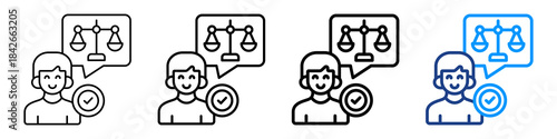 Legal Advice Icon Different Style Outline Collection Set.