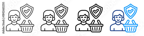 Consumer Protection Icon Different Style Outline Collection Set.