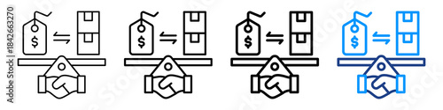 Fair Pricing Icon Different Style Outline Collection Set.