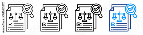 Legal Audit Icon Different Style Outline Collection Set.