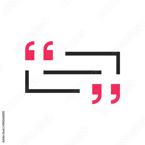 A minimalist design of quote marks and text lines for testimonials and citations