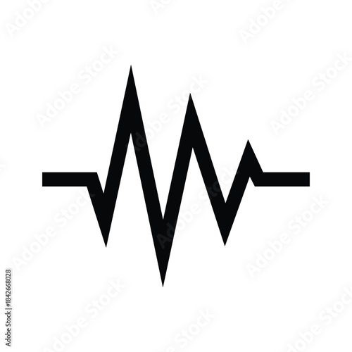 Black heartbeat line isolated on, representing health, medicine, or a vital life sign